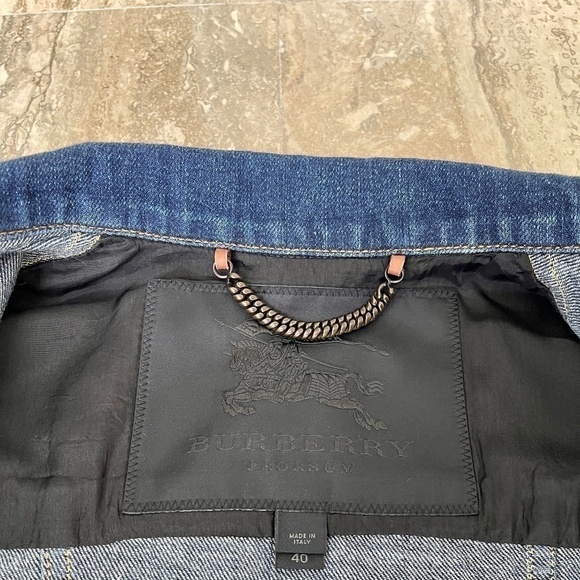 BURBERRY PRORSUM 2015 runway denim jacket ostrich feathers - Picture 3 of 13